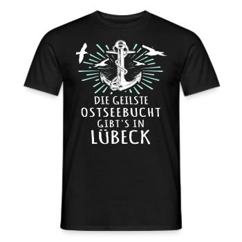 Lübeck Sprüche Hansestadt Luebeck - Männer T-Shirt - Schwarz - Vorne - AI Model Male 178 light (178cm)