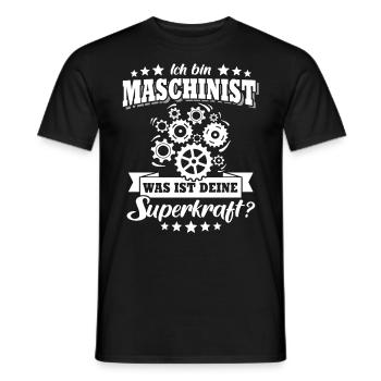 Maschinist - Männer T-Shirt - Schwarz - Vorne - AI Model Male 178 light (178cm)