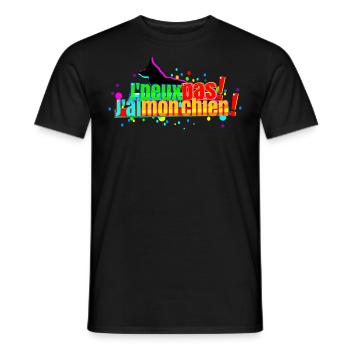 J'peux pas j'ai mon chien - T-shirt homme - noir - Devant - AI Model Male 178 light (178cm)