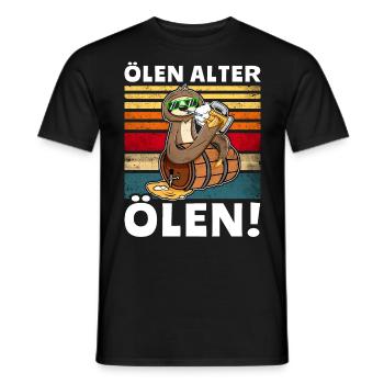 Löten Digga Bier Trinksprüche Saufshirt - Männer T-Shirt - Schwarz - Vorne - AI Model Male 178 light (178cm)