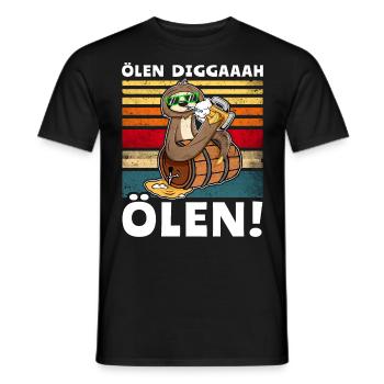 Löten Digga Bier Trinksprüche Saufshirt - Männer T-Shirt - Schwarz - Vorne - AI Model Male 178 light (178cm)
