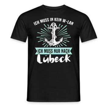 Lübeck Hansestadt Luebeck - Männer T-Shirt - Schwarz - Vorne - AI Model Male 178 light (178cm)