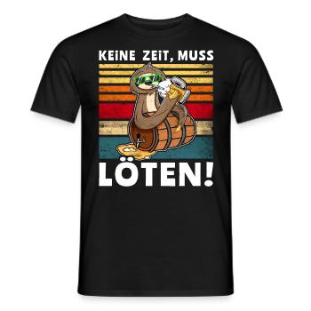 Bier Biersprüche Faultier Saufshirt - Männer T-Shirt - Schwarz - Vorne - AI Model Male 178 light (178cm)
