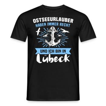 Lübeck Ostsee Lübecker Sprüche - Männer T-Shirt - Schwarz - Vorne - AI Model Male 178 light (178cm)