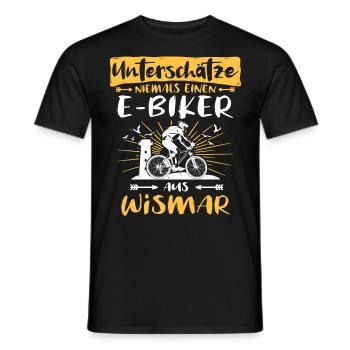Ebike Wismar Ebiking Wismarer E-Biker - Männer T-Shirt - Schwarz - Vorne - AI Model Male 178 light (178cm)