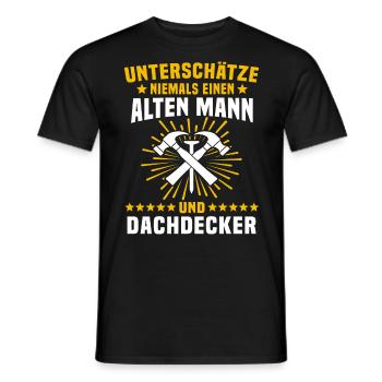 Dachdecker Handwerker Dachdecken - Männer T-Shirt - Schwarz - Vorne - AI Model Male 178 light (178cm)