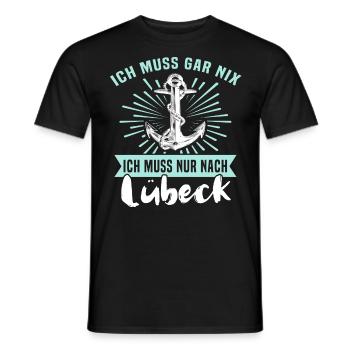 Lübeck Ostsee Lübecker Sprüche - Männer T-Shirt - Schwarz - Vorne - AI Model Male 178 light (178cm)