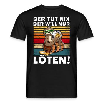 Bier Biersprüche Faultier Saufshirt - Männer T-Shirt - Schwarz - Vorne - AI Model Male 178 light (178cm)