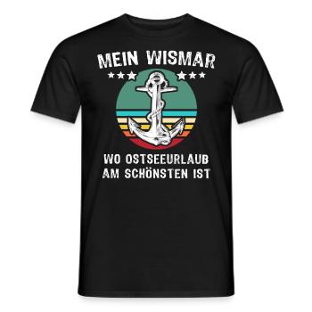 Wismar Ostsee Urlaub - Männer T-Shirt - Schwarz - Vorne - AI Model Male 178 light (178cm)