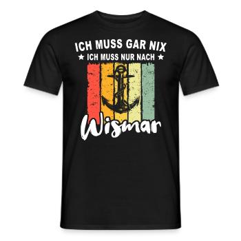 Wismar Ostsee Urlaub - Männer T-Shirt - Schwarz - Vorne - AI Model Male 178 light (178cm)