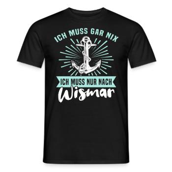 Wismar Ostsee Urlaub - Männer T-Shirt - Schwarz - Vorne - AI Model Male 178 light (178cm)