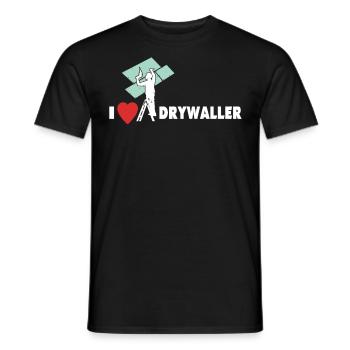 I Love Drywall Love Drywall Builder - Men's T-Shirt - black - Front - AI Model Male 178 light (178cm)