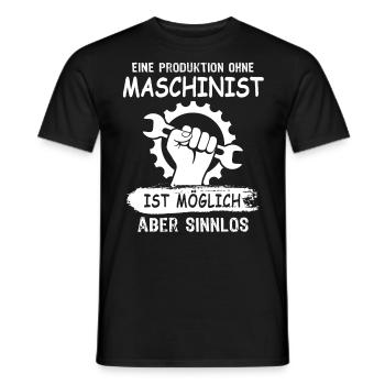 Maschinist - Männer T-Shirt - Schwarz - Vorne - AI Model Male 178 light (178cm)