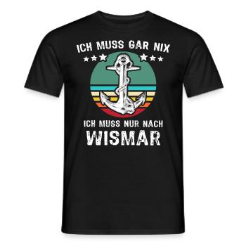 Wismar Ostsee Wismarer Urlaub - Männer T-Shirt - Schwarz - Vorne - AI Model Male 178 light (178cm)