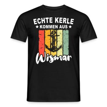 Wismar Ostsee Wismarer Urlaub - Männer T-Shirt - Schwarz - Vorne - AI Model Male 178 light (178cm)