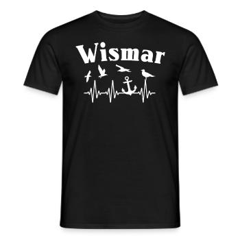 Wismar EKG Wismarer Herzlinie - Männer T-Shirt - Schwarz - Vorne - AI Model Male 178 light (178cm)