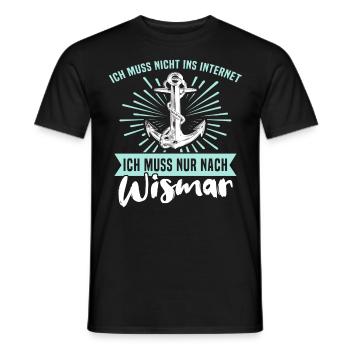 Wismar Urlaub Ostsee - Männer T-Shirt - Schwarz - Vorne - AI Model Male 178 light (178cm)