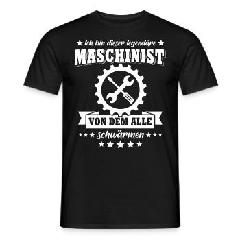 Maschinist - Männer T-Shirt - Schwarz - Vorne - AI Model Male 178 light (178cm)