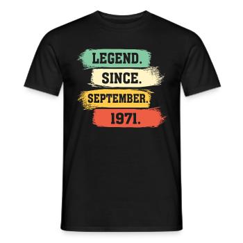 Légende depuis septembre 1971 - T-shirt homme - noir - Devant - AI Model Male 178 light (178cm)