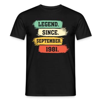 Légende depuis septembre 1981 - T-shirt homme - noir - Devant - AI Model Male 178 light (178cm)