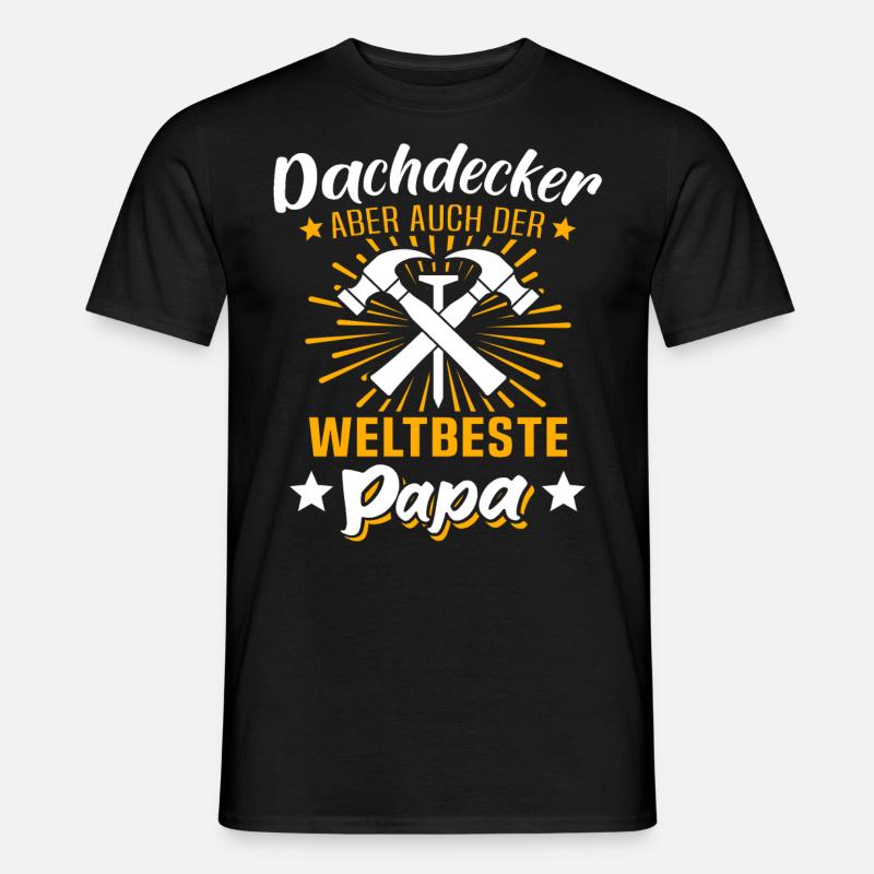 Dachdecker Papa Dachdecken Papas - Männer T-Shirt - Schwarz