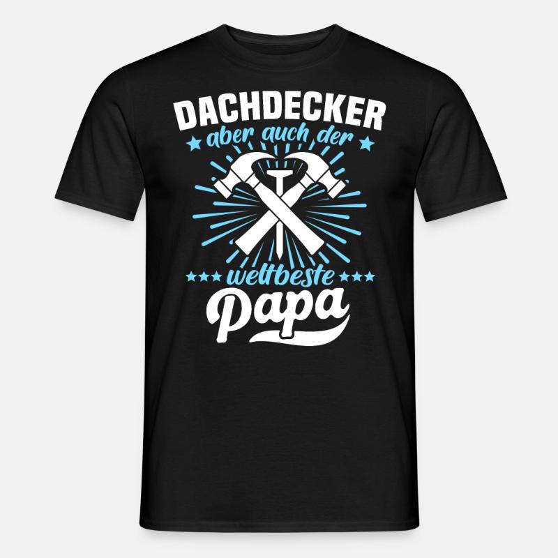 Dachdecker Papa Dachdecken Papas - Männer T-Shirt - Schwarz