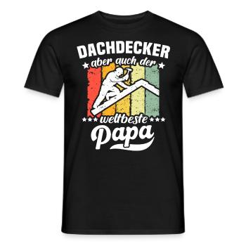 Papa Dachdecker Vater Dachdecken - Männer T-Shirt - Schwarz - Vorne - AI Model Male 178 light (178cm)