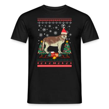 Wolf Ugly Christmas Weihnachten Geschenk Xmas - Männer T-Shirt - Schwarz - Vorne - AI Model Male 178 light (178cm)