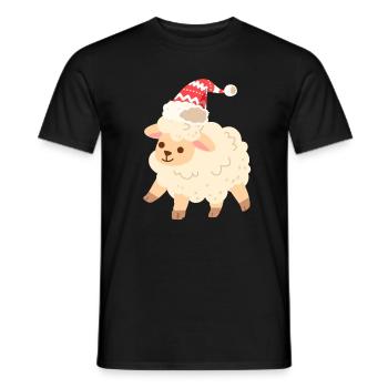 Ugly Christmas Sheep Pattern Knitted Xmas Christ Child - Men's T-Shirt - black - Front - AI Model Male 178 light (178cm)