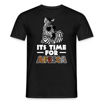 Tshirt zèbre en Afrique Horse Safari - T-shirt homme - noir - Devant - AI Model Male 178 light (178cm)