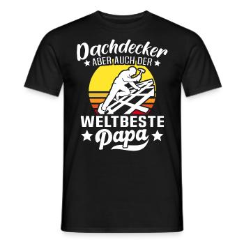 Papa Dachdecker Vater Dachdecken - Männer T-Shirt - Schwarz - Vorne - AI Model Male 178 light (178cm)