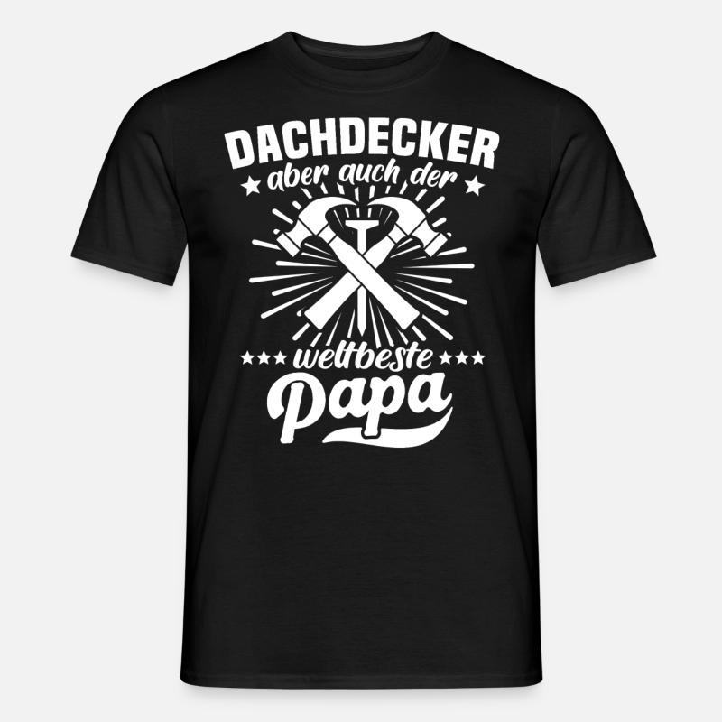 Dachdecker Papa - Männer T-Shirt - Schwarz