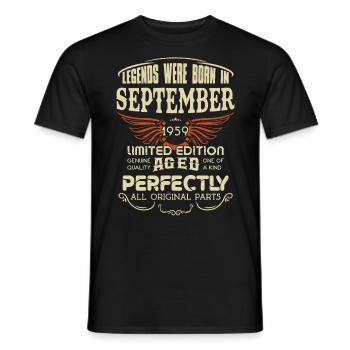 Legends Were Born In September 1959 Birthday - Männer T-Shirt - Schwarz - Vorne - AI Model Male 178 light (178cm)