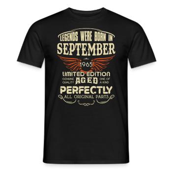 Legends Were Born In September 1965 Birthday - Männer T-Shirt - Schwarz - Vorne - AI Model Male 178 light (178cm)