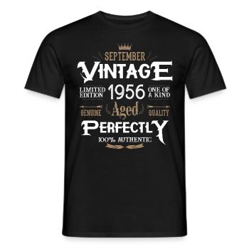 Septembre 1956 né Legends Birthday - T-shirt homme - noir - Devant - AI Model Male 178 light (178cm)