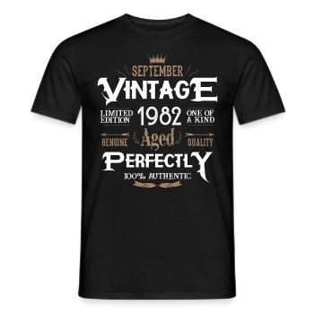 September 1982 born Legends Birthday - Men's T-Shirt - black - Front - AI Model Male 178 light (178cm)