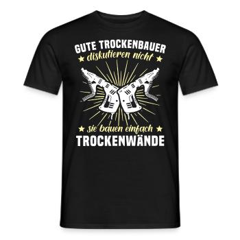 Trockenbauer Trockenbaumonteur Trockenbau - Männer T-Shirt - Schwarz - Vorne - AI Model Male 178 light (178cm)