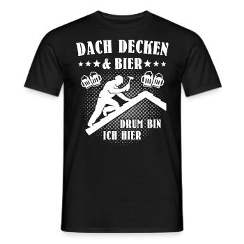 Dachdecker Biertrinker Dachdecken Bier - Männer T-Shirt - Schwarz - Vorne - AI Model Male 178 light (178cm)