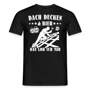 Dachdecker Biertrinker Dachdecken Bier - Männer T-Shirt - Schwarz - Vorne - AI Model Male 178 light (178cm)