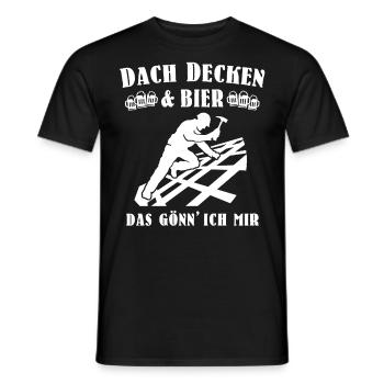 Dachdecker Biertrinker Dachdecken Bier - Männer T-Shirt - Schwarz - Vorne - AI Model Male 178 light (178cm)