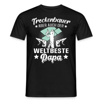 Trockenbauer Papa Trockenbaumonteur Papas - Männer T-Shirt - Schwarz - Vorne - AI Model Male 178 light (178cm)