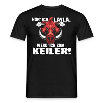 Hör ich Layla - Männer T-Shirt - Schwarz - Vorne - AI Model Male 178 light (178cm)