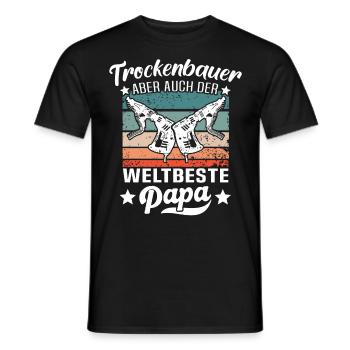 Trockenbau Papa Trockenbauer Papas - Männer T-Shirt - Schwarz - Vorne - AI Model Male 178 light (178cm)