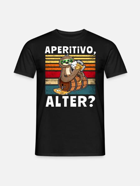 Bier Aperitivo Faultier Trinksprüche - Männer T-Shirt - Schwarz