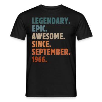 1966 September Vintage Birthday Gift - Men's T-Shirt - black - Front - AI Model Male 178 light (178cm)