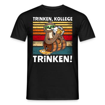 Bier Trinken Kollege Faultier Trinksprüche - Männer T-Shirt - Schwarz - Vorne - AI Model Male 178 light (178cm)