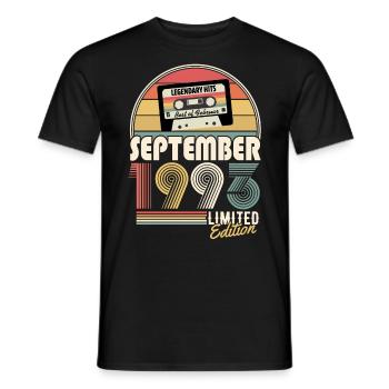 Septembre 1993 Vintage Cadeau d’anniversaire - T-shirt homme - noir - Devant - AI Model Male 178 light (178cm)