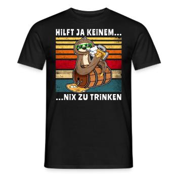 Bier Nix Trinken Faultier Trinksprüche - Männer T-Shirt - Schwarz - Vorne - AI Model Male 178 light (178cm)