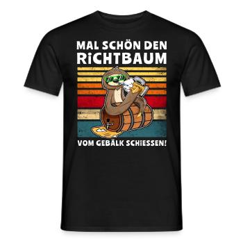 Bier Richtbaum Gebälk Faultier Dachdecker - Männer T-Shirt - Schwarz - Vorne - AI Model Male 178 light (178cm)