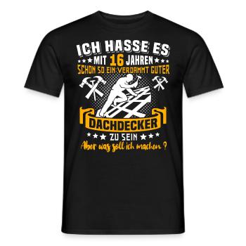 Dachdecker 16. Geburtstag 16 Jahre Dachdecken - Männer T-Shirt - Schwarz - Vorne - AI Model Male 178 light (178cm)